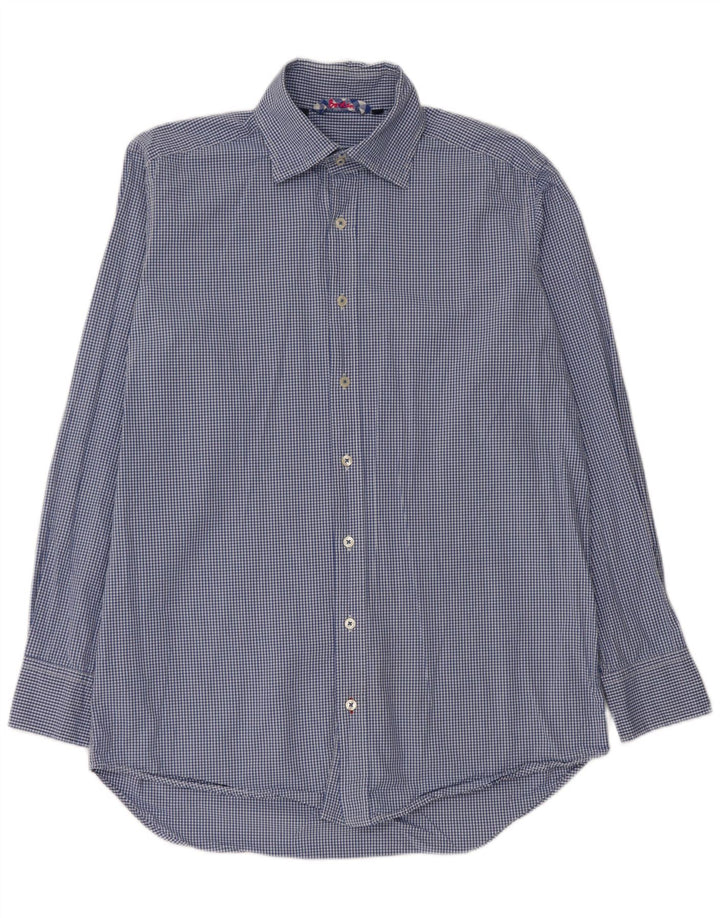 Boden Mens Shirt Medium Blue Gingham Cotton