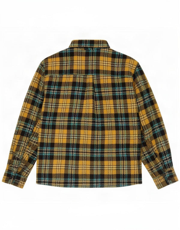 Zara Mens Flannel Shirt XL Yellow Check Cotton