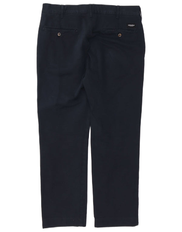 Carrera Mens Straight Chino Trousers IT 48 Medium W33 L29 Navy Blue Cotton