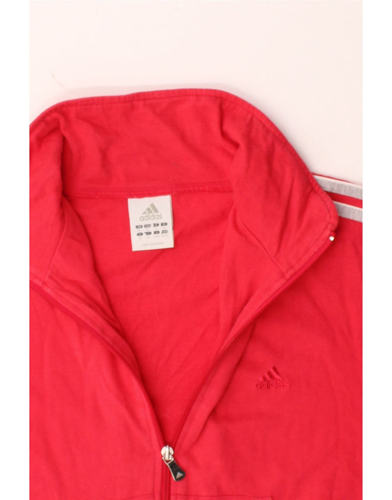ADIDAS Womens Crop Tracksuit Top Jacket UK 18 XL Pink Cotton Vintage Adidas and Second-Hand Adidas from Messina Hembry 