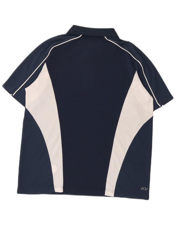 Ellesse Mens Polo Shirt Medium Navy Blue Colourblock