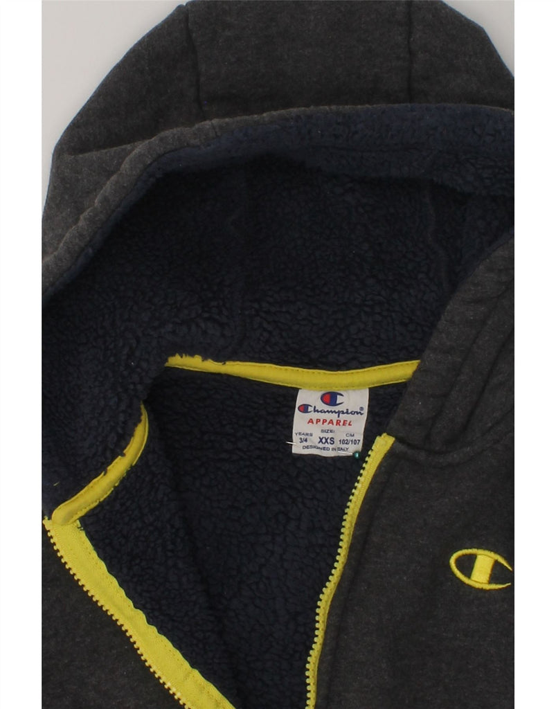 CHAMPION Boys Sherpa Zip Hoodie Sweater 3-4 Years 2XS Navy Blue | Vintage Champion | Thrift | Second-Hand Champion | Used Clothing | Messina Hembry 