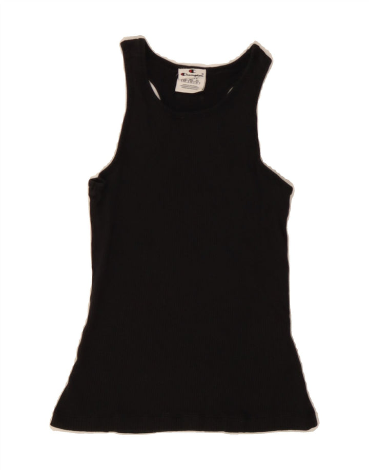 CHAMPION Girls Vest Top 7-8 Years Small  Black Cotton Vintage Champion and Second-Hand Champion from Messina Hembry 