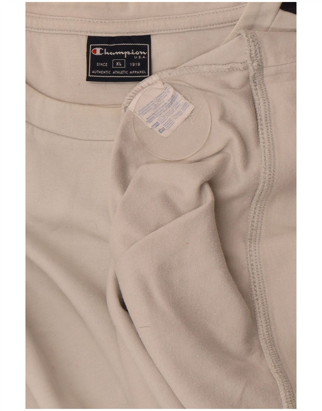 Champion Mens Sweatshirt Jumper XL White Colourblock Cotton