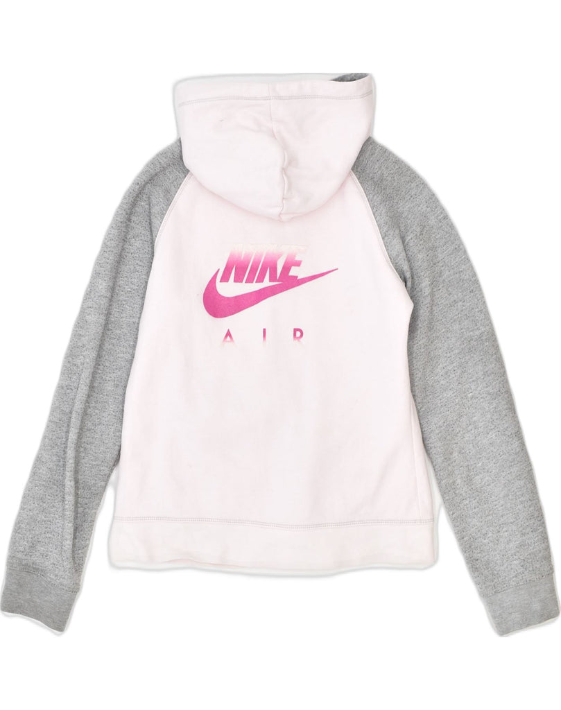 NIKE Womens Graphic Zip Hoodie Sweater UK 10/12 Medium Pink Cotton | Vintage Nike | Thrift | Second-Hand Nike | Used Clothing | Messina Hembry 