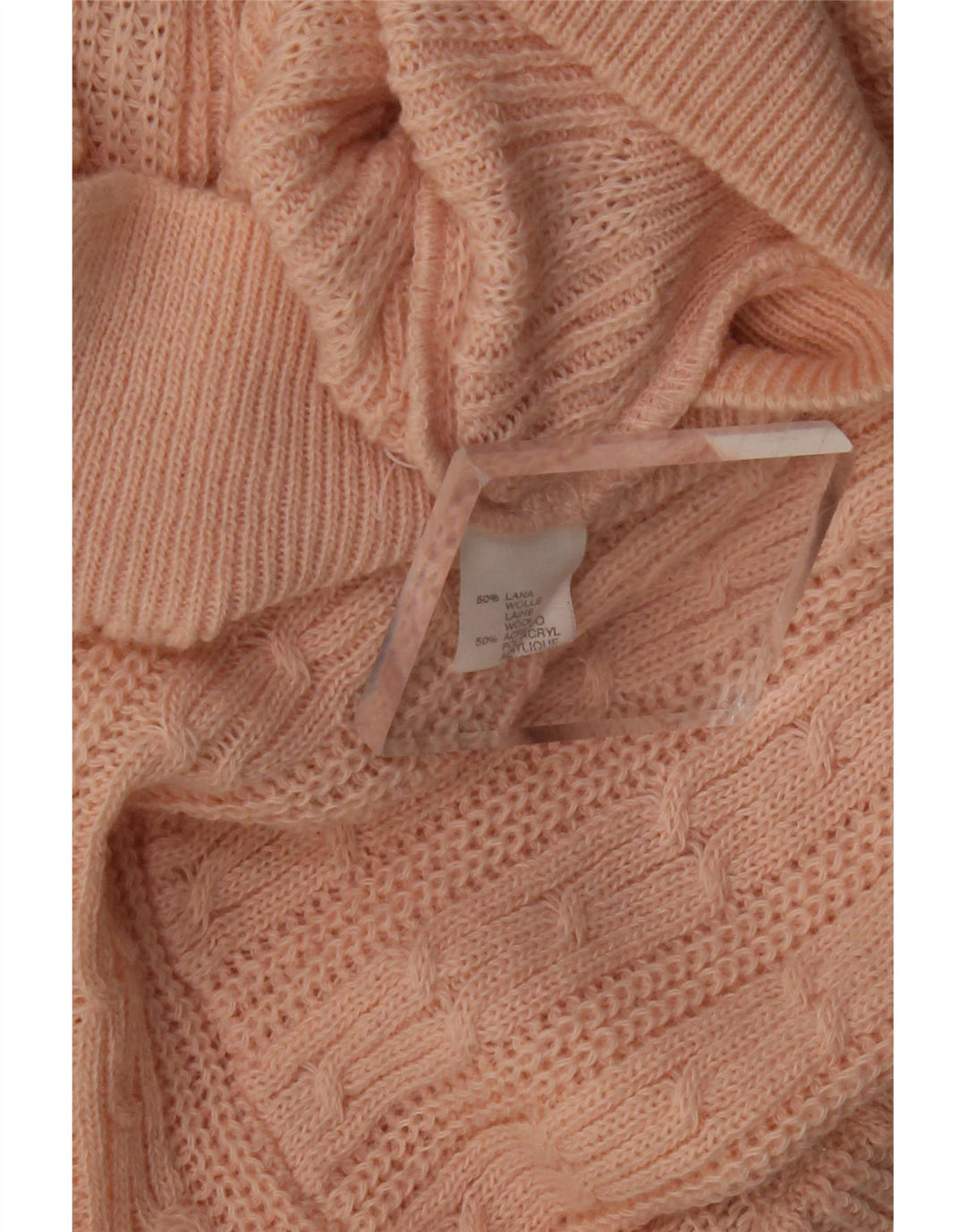 VINTAGE Womens Turtle Neck Jumper Sweater UK 12 Medium Pink Wool