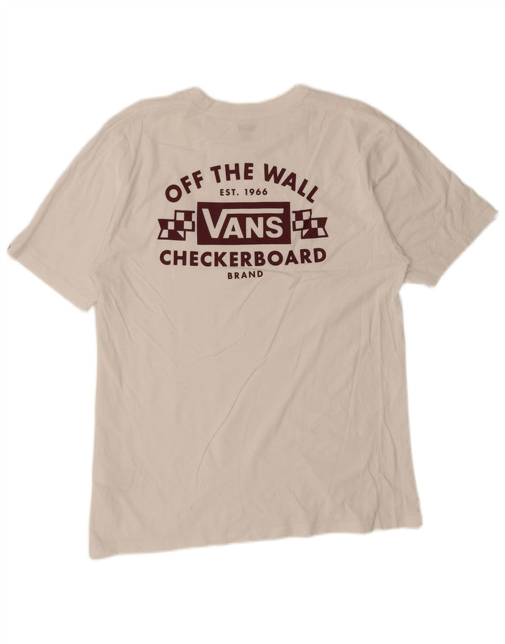 Vans Mens Graphic T-Shirt Top Large White Cotton