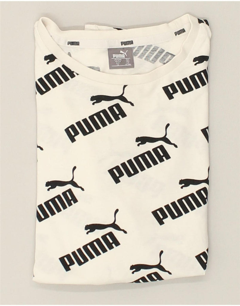 PUMA Boys Graphic T-Shirt Top 13-14 Years White | Vintage Puma | Thrift | Second-Hand Puma | Used Clothing | Messina Hembry 