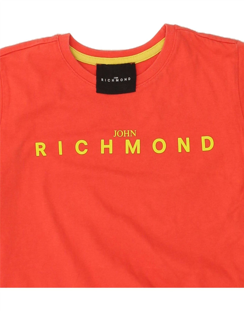 RICHMOND Boys Graphic T-Shirt Top 9-10 Years Red Cotton | Vintage Richmond | Thrift | Second-Hand Richmond | Used Clothing | Messina Hembry 