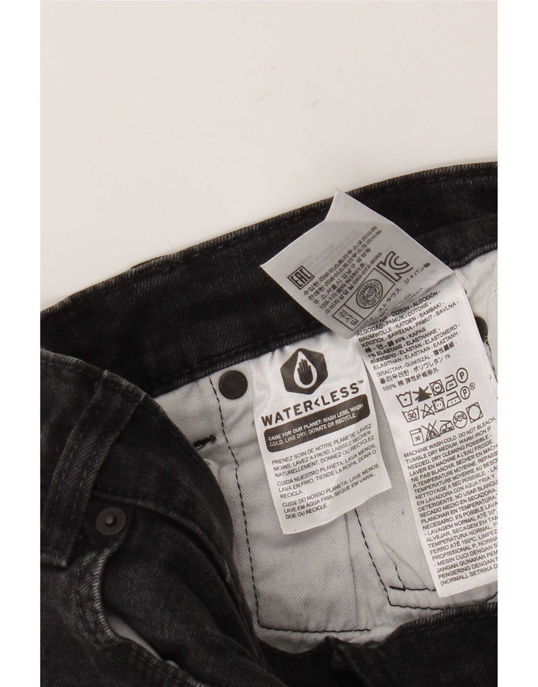Levi's Mens Slim Jeans W30 L29 Black Cotton