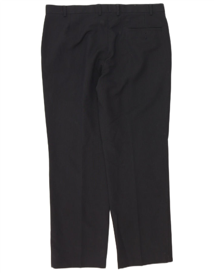 Marks & Spencer Mens Straight Suit Trousers  W38 L31 Navy Blue Polyester