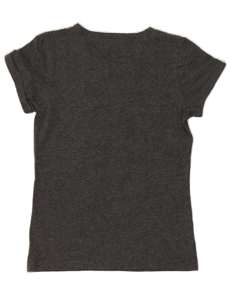 MASSIMO DUTTI Womens Graphic T-Shirt Top UK 8 Small Grey Cotton Vintage Massimo Dutti and Second-Hand Massimo Dutti from Messina Hembry 
