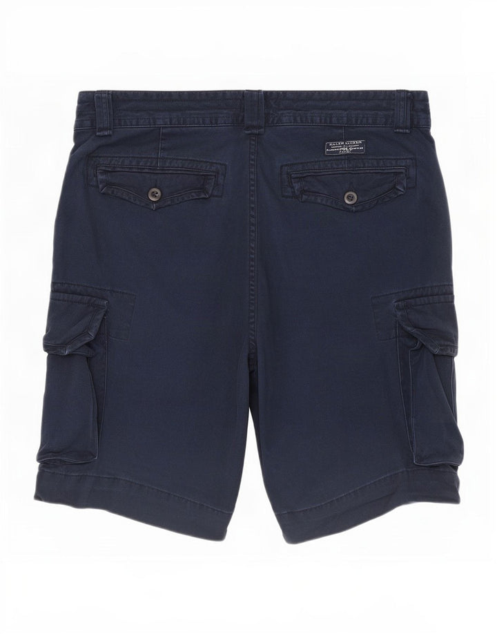 Ralph Lauren Mens Cargo Shorts W32 Medium Navy Blue Cotton