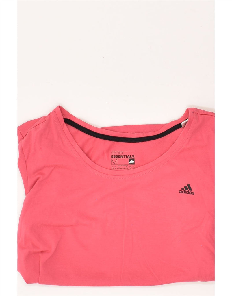 ADIDAS Womens Climalite Graphic T-Shirt Top UK 12/14 Medium Pink Cotton | Vintage Adidas | Thrift | Second-Hand Adidas | Used Clothing | Messina Hembry 