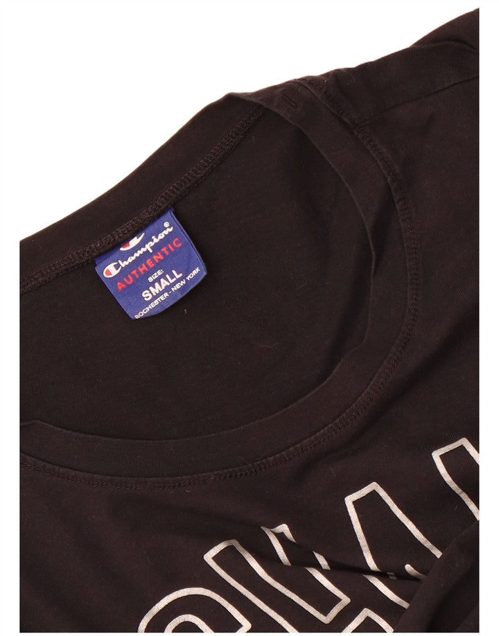 Champion Womens Graphic T-Shirt Top UK 10 Small Black