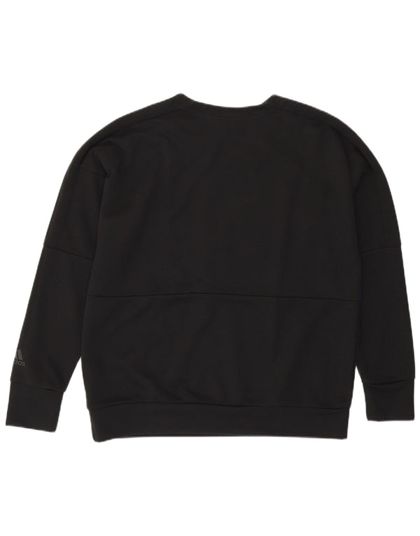 ADIDAS Womens Sweatshirt Jumper UK 12/14 Medium Black Colourblock