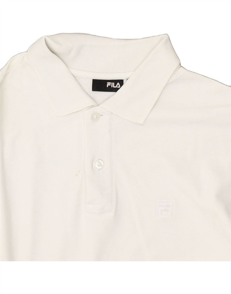 FILA Mens Polo Shirt Small White Cotton | Vintage Fila | Thrift | Second-Hand Fila | Used Clothing | Messina Hembry 