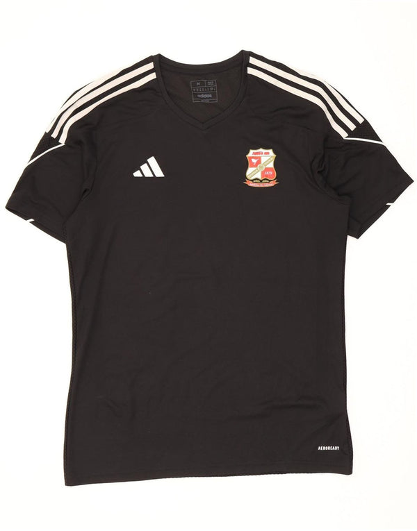 Adidas Mens Swindon Town FC Slim Fit Graphic T-Shirt Top Medium Black