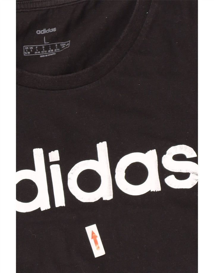 Adidas Womens Graphic T-Shirt Top UK 16/18 Large Black