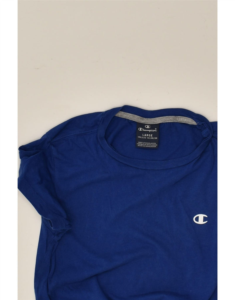 CHAMPION Boys T-Shirt Top 11-12 Years Large Blue Cotton | Vintage Champion | Thrift | Second-Hand Champion | Used Clothing | Messina Hembry 