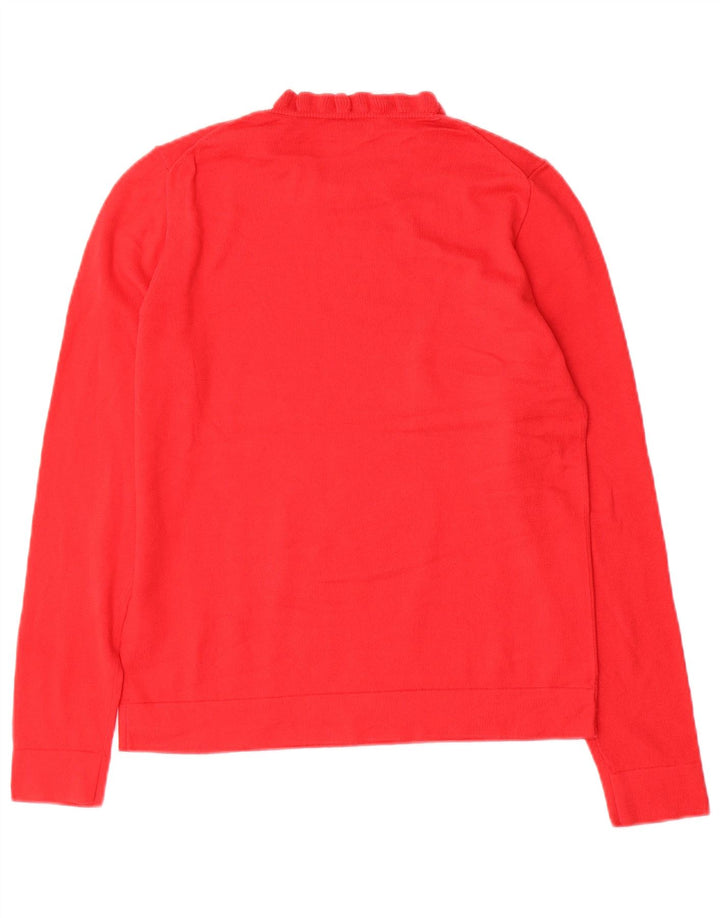 J. CREW Womens Crew Neck Jumper Sweater UK 10 Small Red Cotton