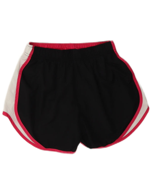 Nike Womens Dri Fit Sport Shorts UK 4 XS Black Colourblock Polyester