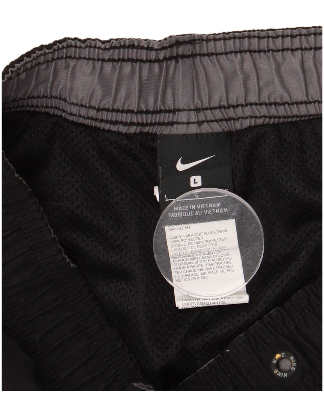 NIKE Mens Graphic Swimming Shorts Large  Black Polyester