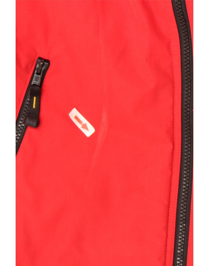 Jack Wolfskin Boys Windbreaker Jacket 11-12 Years Red Colourblock Polyester