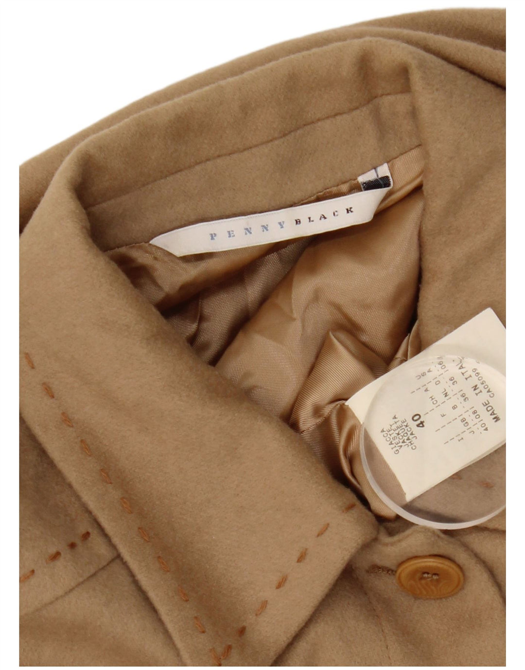 PENNY BLACK Womens Blazer Jacket UK 8 Small Beige Wool