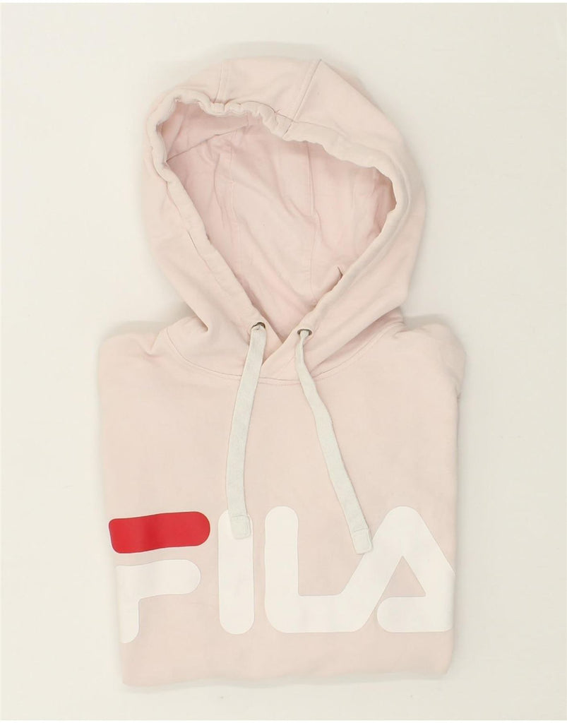 FILA Womens Graphic Hoodie Jumper XS Pink Cotton | Vintage Fila | Thrift | Second-Hand Fila | Used Clothing | Messina Hembry 