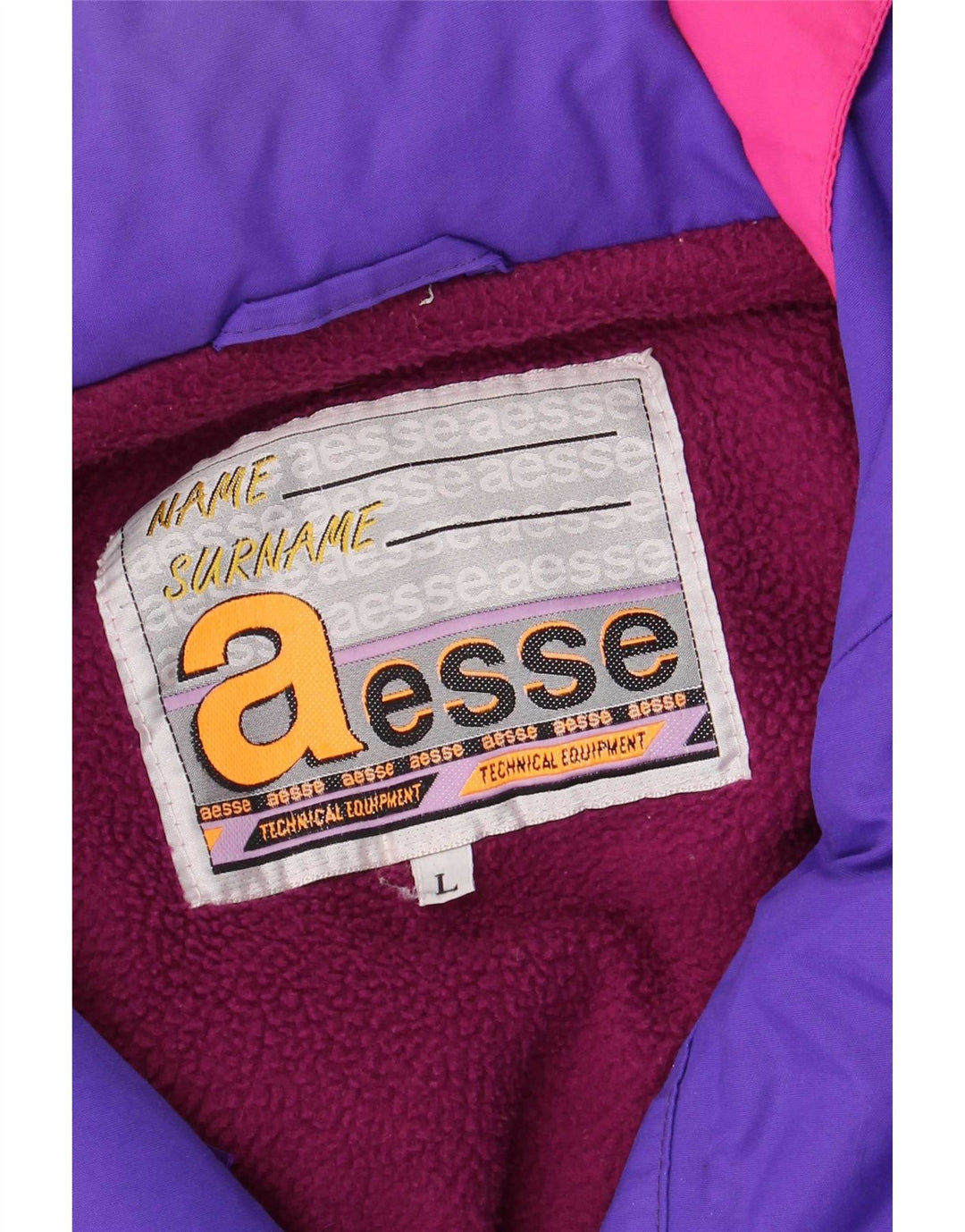 Aesse Mens Hooded Ski Jacket UK 40 Large Purple Colourblock