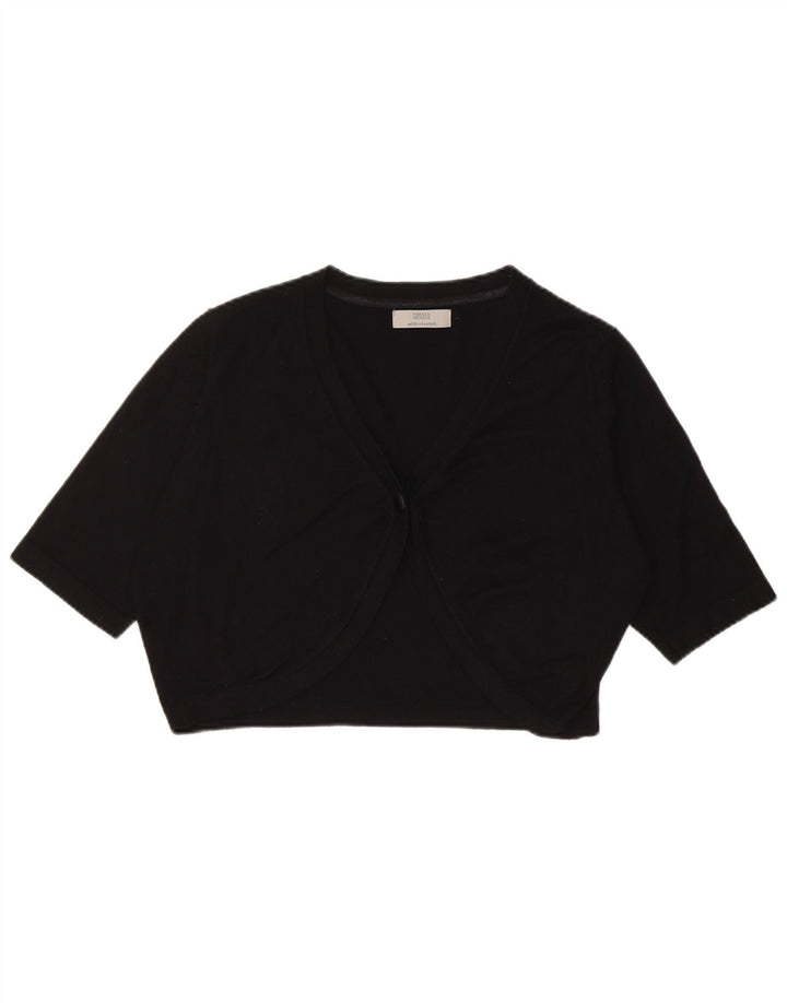 Marks & Spencer Womens Short Sleeve Bolero Jumper UK 14 Medium Black