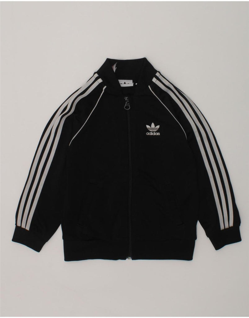 ADIDAS Boys Tracksuit Top Jacket 3-4 Years Black Polyester | Vintage Adidas | Thrift | Second-Hand Adidas | Used Clothing | Messina Hembry 