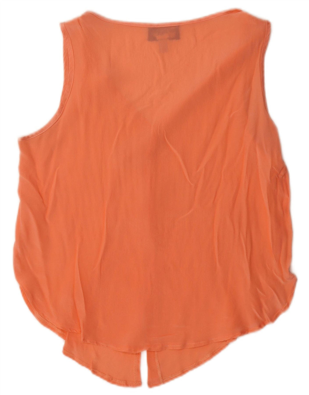 Vintage Womens Vest Top UK 14 Large Orange Silk