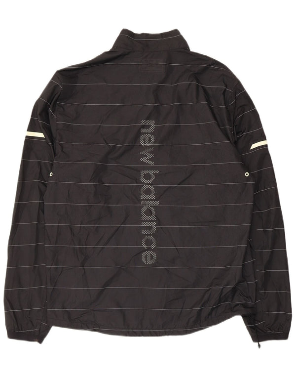 New Balance Mens Graphic Tracksuit Top Jacket Medium Black Striped