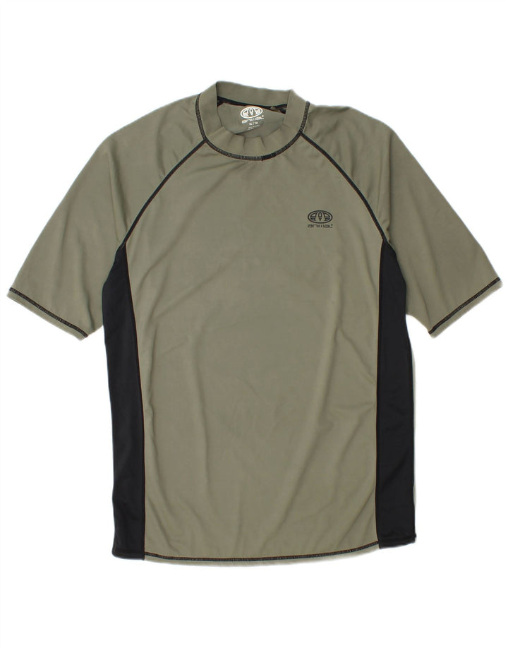 Animal Mens T-Shirt Top XL Khaki Colourblock Polyester