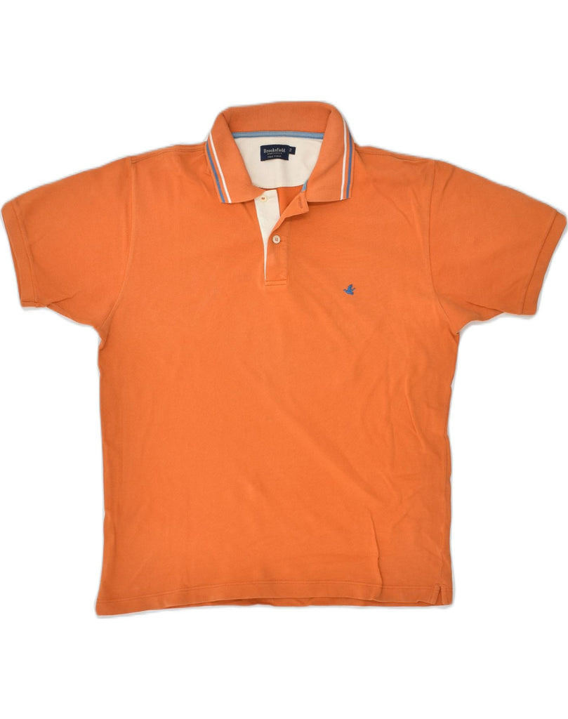 BROOKSFIELD Mens Polo Shirt IT 50 Medium Orange Cotton | Vintage Brooksfield | Thrift | Second-Hand Brooksfield | Used Clothing | Messina Hembry 