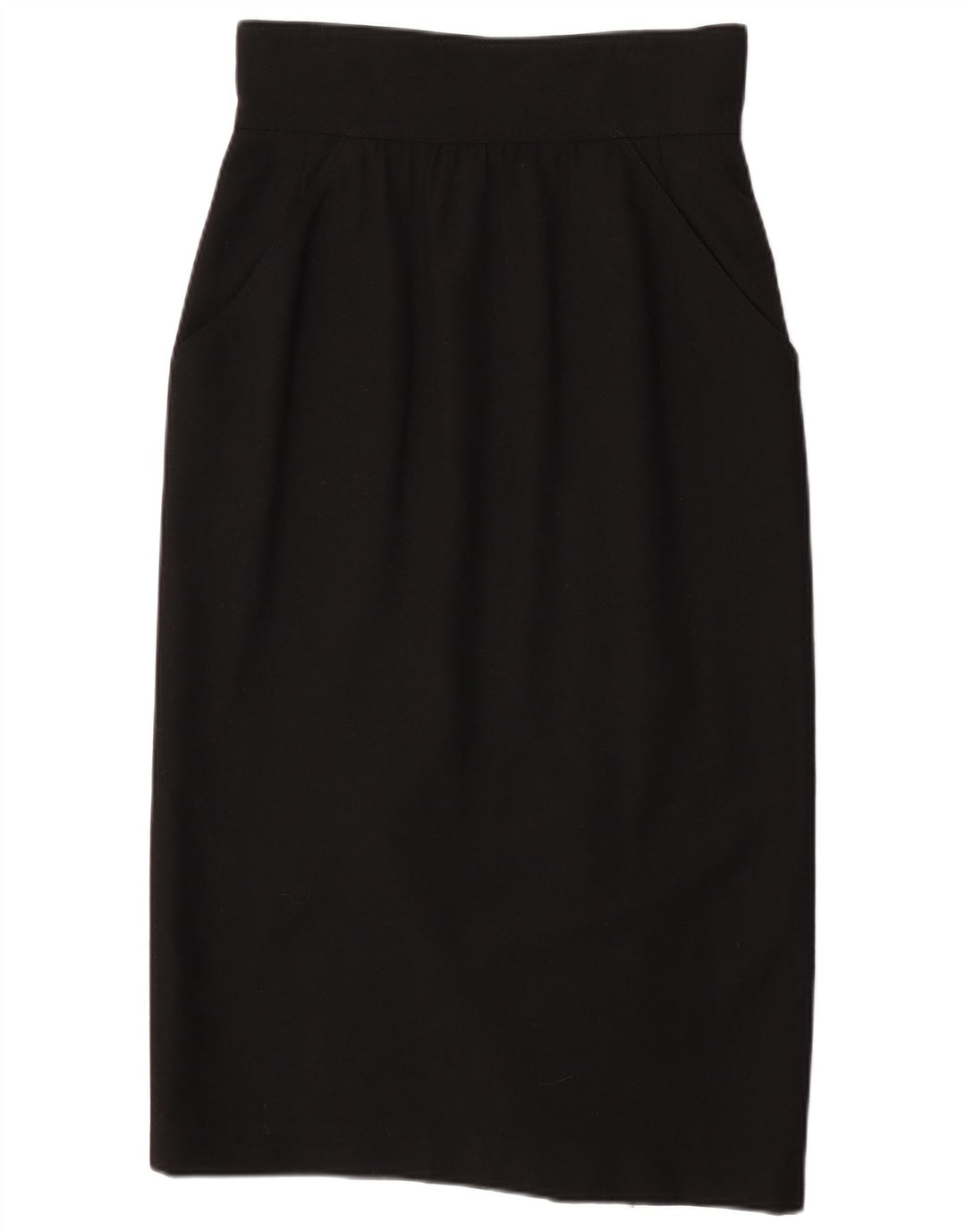 Fendi Womens High Waist Midi Skirt IT 44 Medium W28 Black Wool