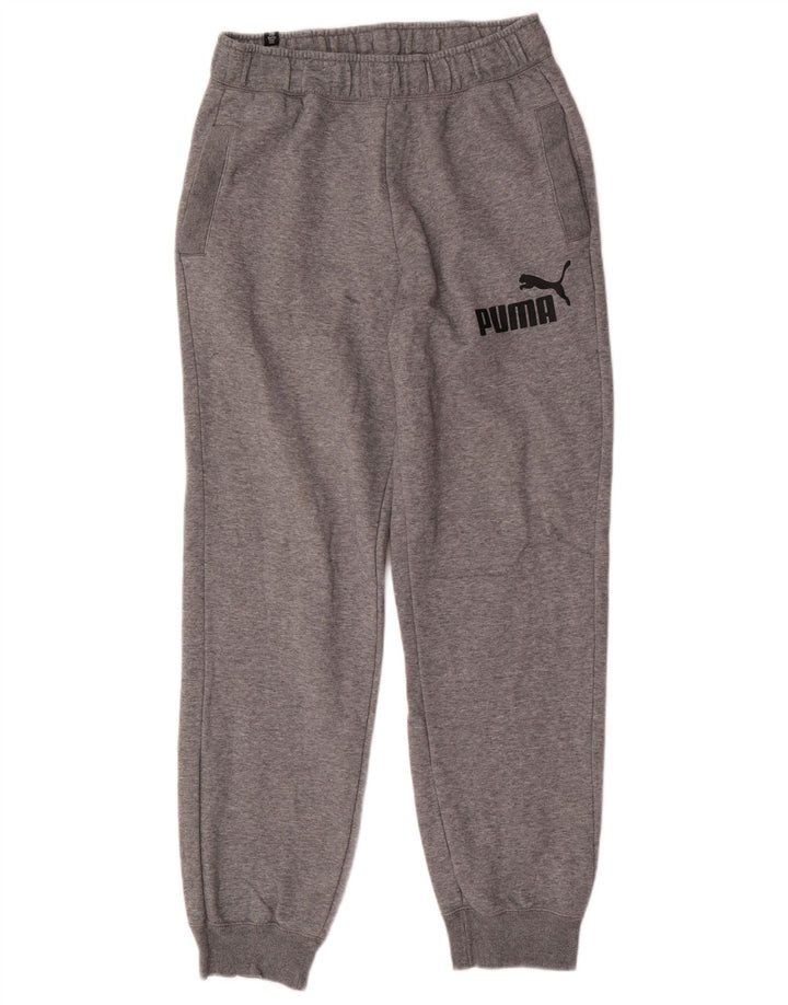Puma Mens Tracksuit Trousers Joggers Medium Grey Cotton Sports