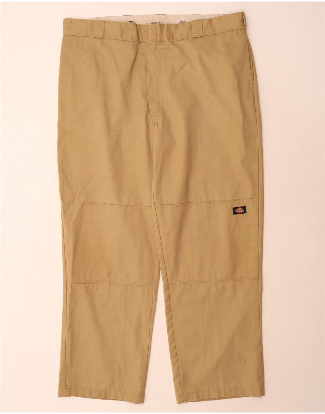 Dickies Mens Loose Fit Cargo Trousers W42 L32 Beige Polyester