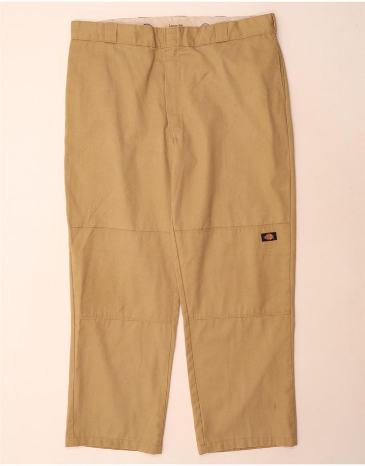Dickies Mens Loose Fit Cargo Trousers W42 L32 Beige Polyester