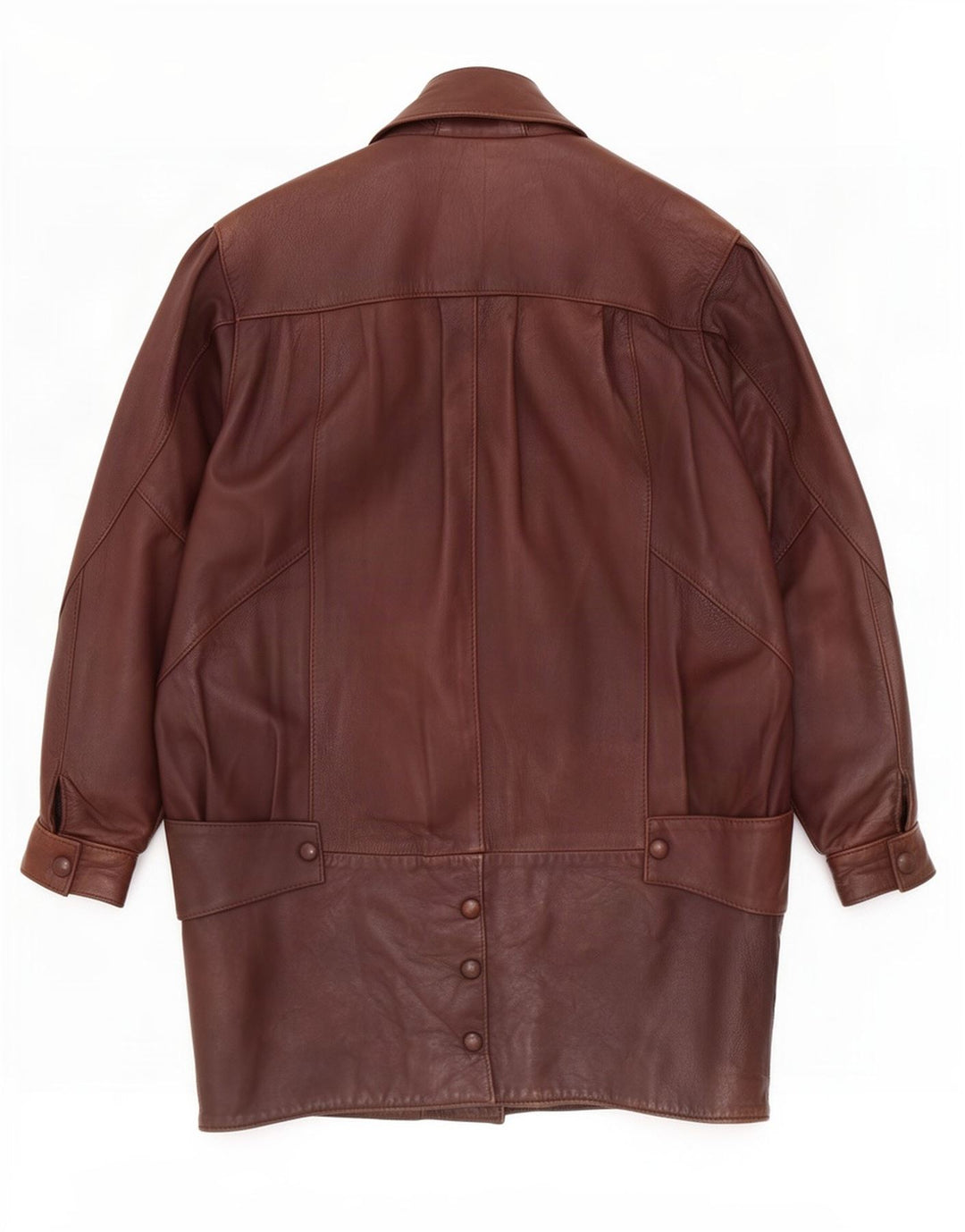 Sardar Womens Oversized Leather Coat UK 10 Small Brown