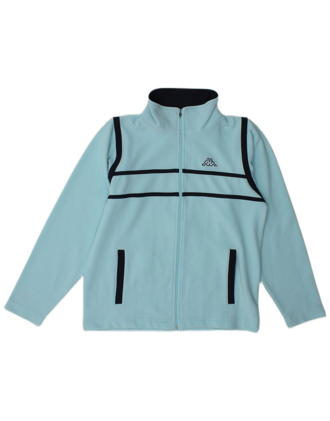 Kappa Womens Tracksuit Top Jacket UK 14 Medium Blue Colourblock Polyester