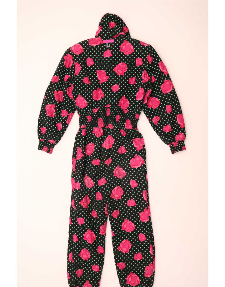 Ungaro Womens Ski Jumpsuit IT 44 Medium Black Floral Cotton