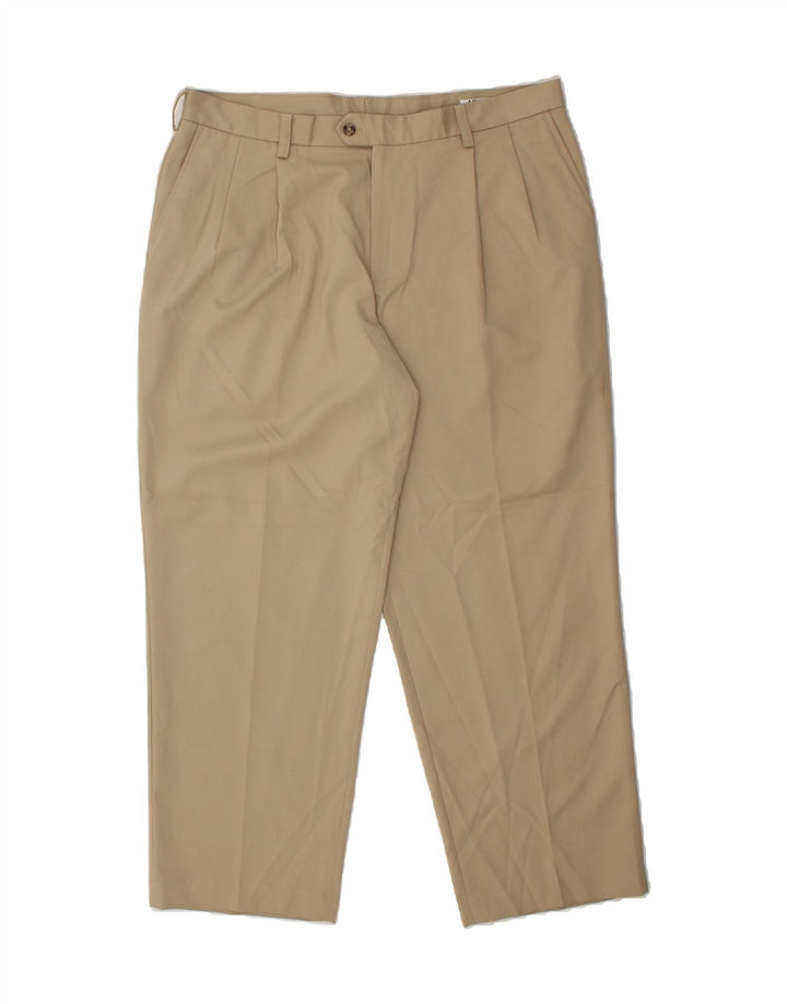 IZOD Mens Pegged Suit Trousers W38 L30 Beige Polyester Vintage Izod and Second-Hand Izod from Messina Hembry 