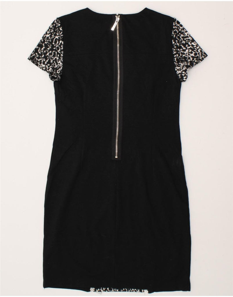 MICHAEL KORS Womens Sheath Dress US 6 Medium Black Animal Print Polyester Vintage Michael Kors and Second-Hand Michael Kors from Messina Hembry 