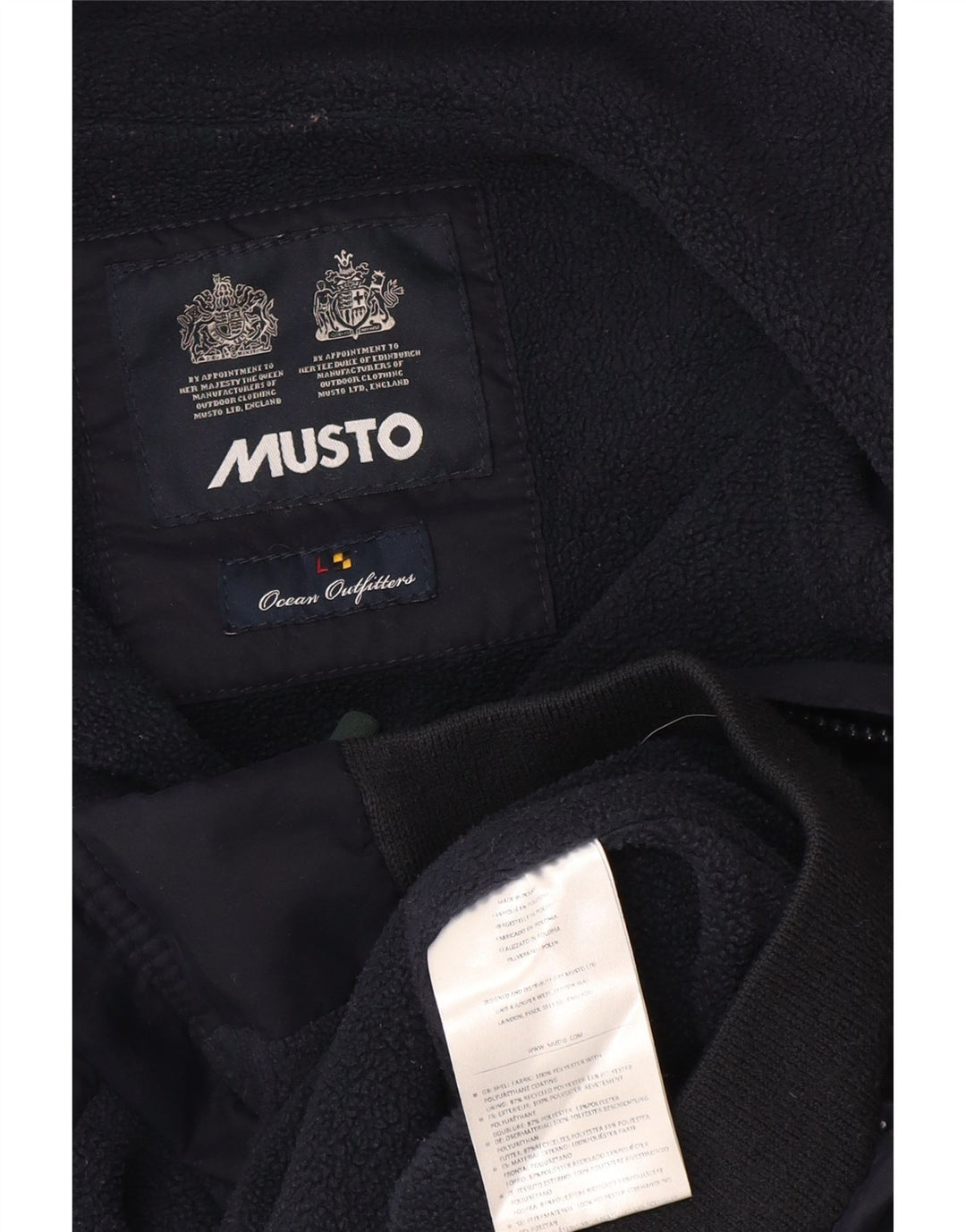 Musto Mens Bomber Jacket UK 40 Large Navy Blue Polyester