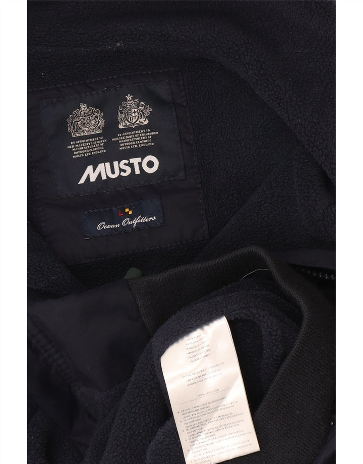 Musto Mens Bomber Jacket UK 40 Large Navy Blue Polyester