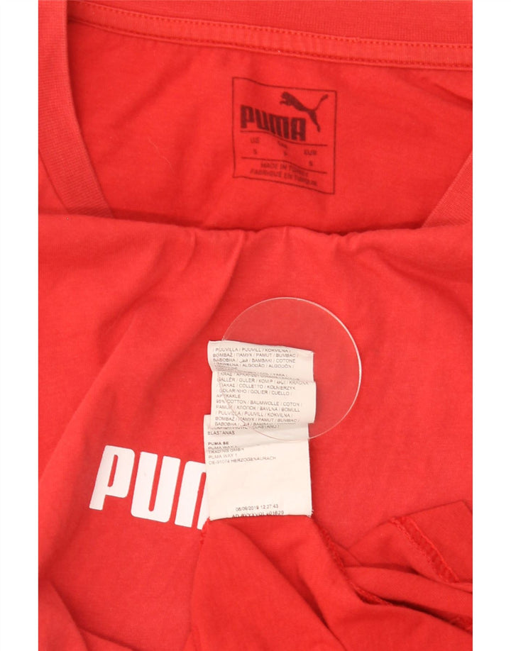 Puma Mens Graphic T-Shirt Top Small Red Cotton