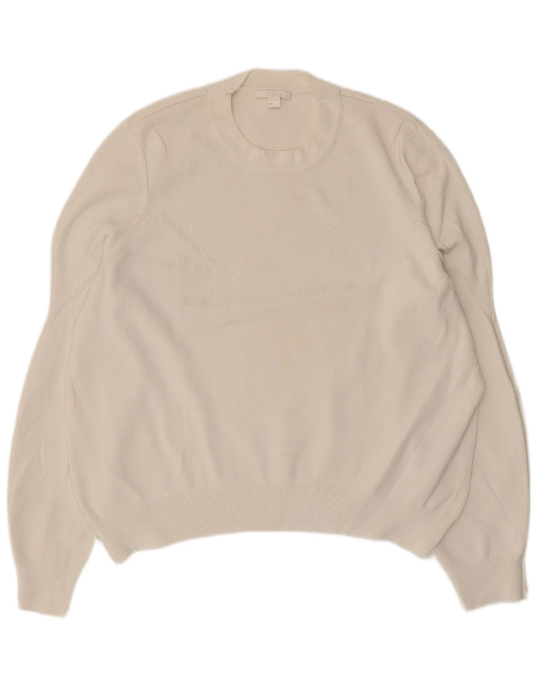 Cos Womens Crew Neck Jumper Sweater UK 14 Medium White Viscose